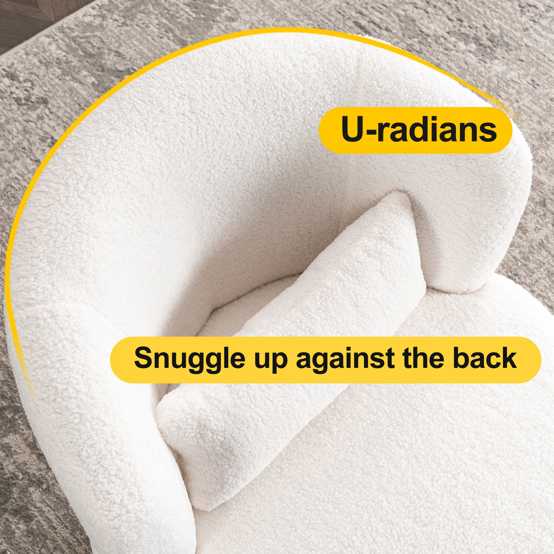 White Plush Swivel Accent Chair Contemporary Round Armchair With 360 Rotation And Metal Base For Living Room Elegance White Teddy Teddy