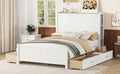 Full Size Platform Bed With Drawers And Storage Shelves, White Antique White Solid Wood Mdf