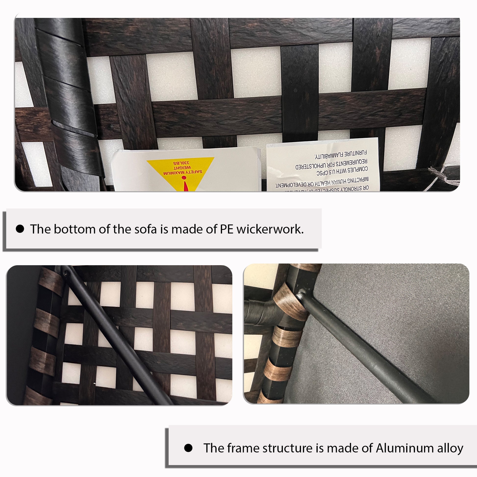 Outdoor Modular Sofa, With Aluminum Structure, Support Cushion And Back Cushion Cover Removable, Fade Resistant, Waterproof Sofa Cover Included,Light Brown The Ratebased On A Single Piece 5Unit Light Brown Aluminium 5 Seat