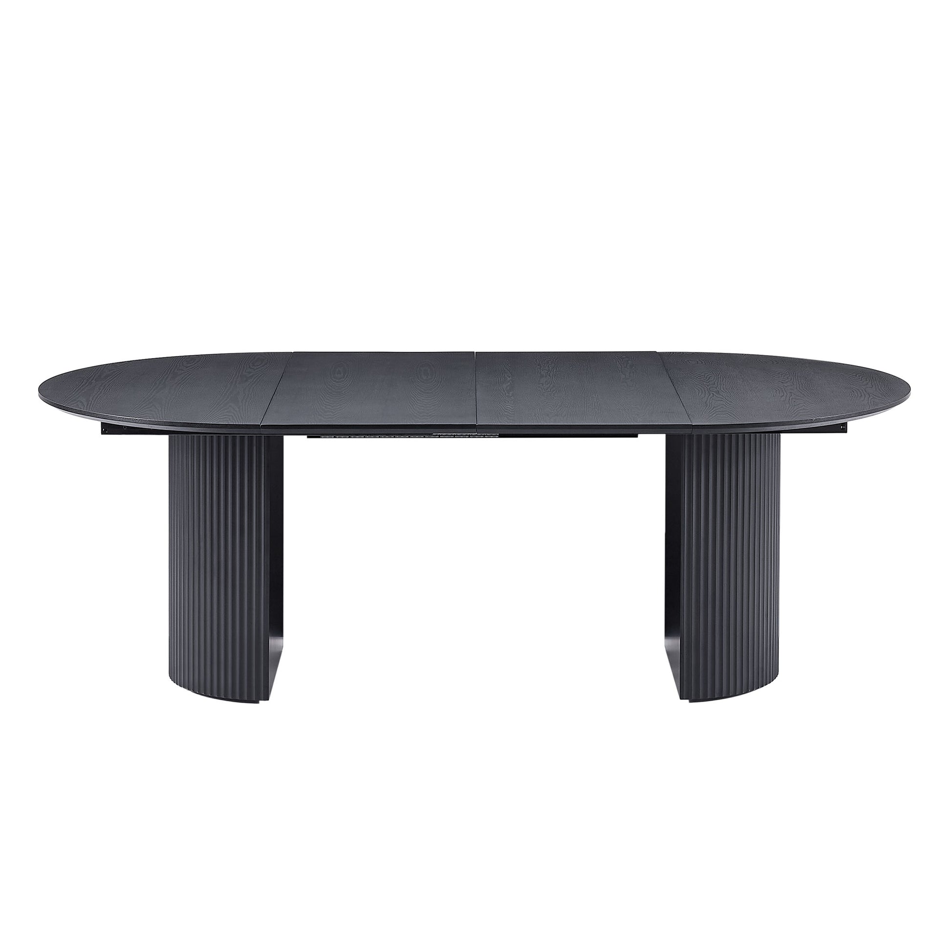 Expandable Dining Table,Solid Top Extending Table Modern Kitchen Table, Leisure Desk For Kitchen Dining Living Room Apartment.Black Black Foam Mdf