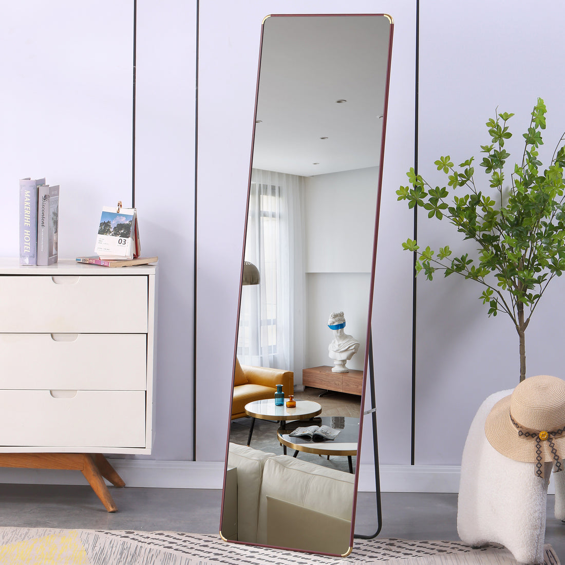 The 4Th Generation Floor Standing Full Length Mirror. Wall Mirror, Bathroom Makeup Mirror, Bedroom Foyer, Clothing Store, Wall Mounted. 60 "* 16.5" Transparent Glass