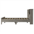 3 Pieces Bedroom Sets Full Size Farmhouse Platform Bed With Double Sliding Door Storage Headboard And Charging Station, Storage Nightstand And Dresser, Antique Gray Full Antique Gray 3 Piece Set Particle Board