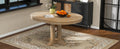 Farmhouse Dining Table Extendable Round Table For Kitchen, Dining Room Natural Wood Wash Natural Wood Wash Solid Wood Mdf