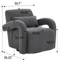 Cozy Dark Grey Teddy Fabric Armchair Modern Sturdy Lounge Chair With Curved Arms And Thick Cushioning For Plush Comfort Dark Gray Teddy