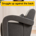 Cozy Dark Grey Teddy Fabric Armchair Modern Sturdy Lounge Chair With Curved Arms And Thick Cushioning For Plush Comfort Dark Gray Teddy