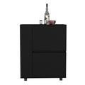 Depot E Shop Tully Bar Cart Two Pull Down Door Cabinets And Two Open Shelves,Black Black Particle Board Pine