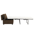 Twin Size Folding Ottoman Sleeper Bed With Mattress Convertible Guest Bed Espresso Espresso Foam Linen 1 Seat