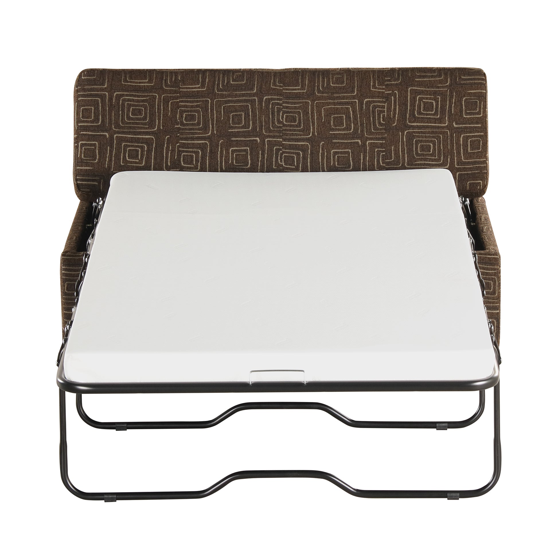 Twin Size Folding Ottoman Sleeper Bed With Mattress Convertible Guest Bed Espresso Espresso Foam Linen 1 Seat