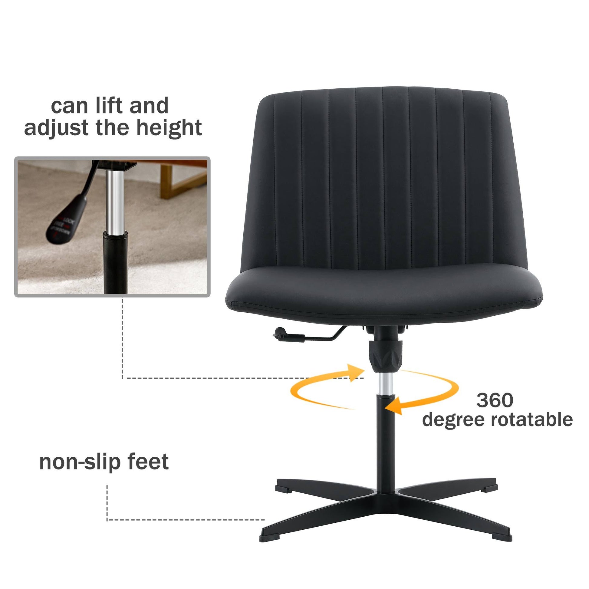 Black High Grade Pu Material. Home Computer Chair black-pu