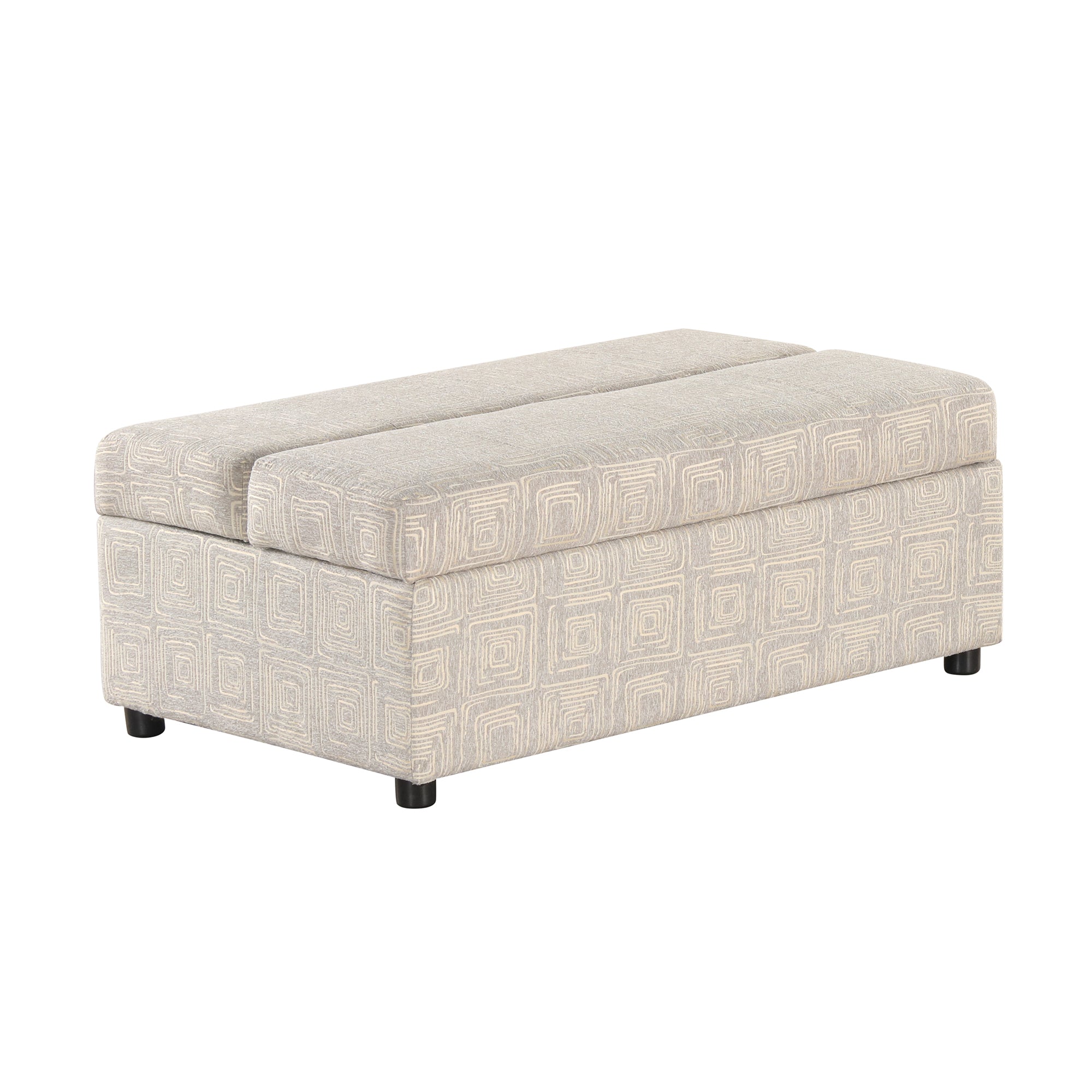 Twin Size Folding Ottoman Sleeper Bed with Mattress light gray-foam-linen-1 seat