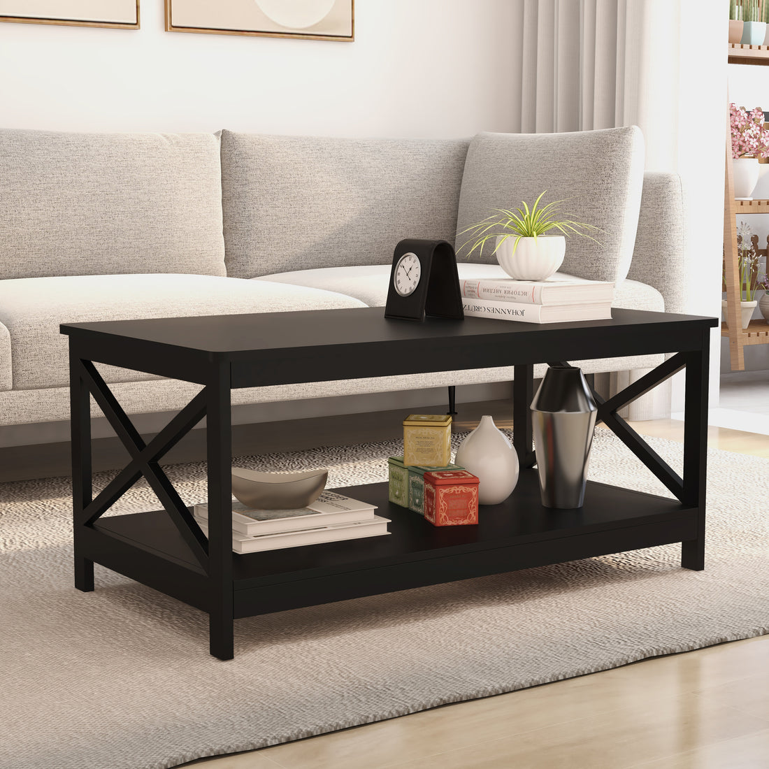 Coffee Table Oxford End Table Black Color Black Mdf