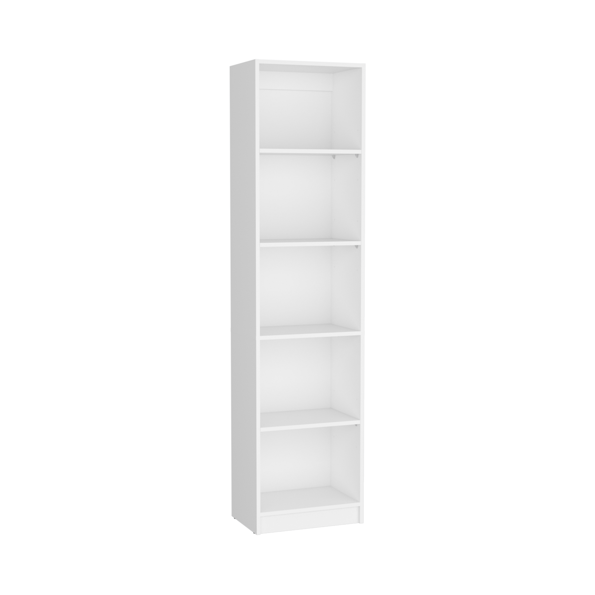 Vinton Xs Bookcase Compact Bookshelf With Multiple Shelves, White White Particle Board Pine