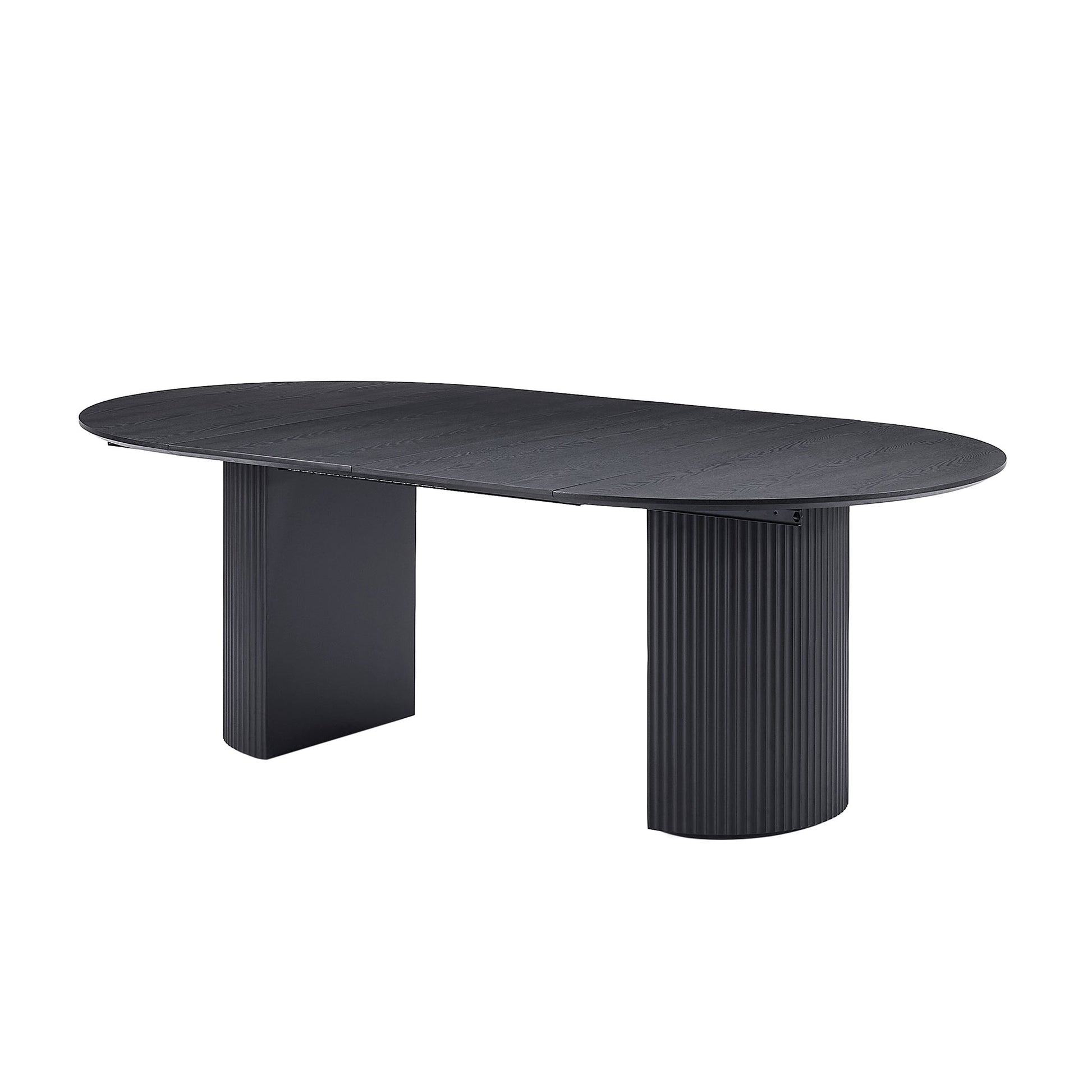 Expandable Dining Table,Solid Top Extending Table Modern Kitchen Table, Leisure Desk For Kitchen Dining Living Room Apartment.Black Black Foam Mdf