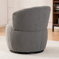 Grey Plush Swivel Accent Chair Contemporary Round Armchair With 360 Rotation And Metal Base For Living Room Elegance Grey Teddy