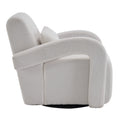 Cozy White Teddy Fabric Armchair Modern Sturdy Lounge Chair With Curved Arms And Thick Cushioning For Plush Comfort White Teddy