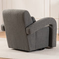 Cozy Dark Grey Teddy Fabric Armchair Modern Sturdy Lounge Chair With Curved Arms And Thick Cushioning For Plush Comfort Dark Gray Teddy