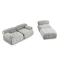 Modular Sectional Sofa, Button Tufted Designed And Diy Combination,L Shaped Couch With Reversible Ottoman, Grey Velvet Light Grey Velvet Wood Soft Tight Back Eucalyptus Pillow Top Arms Foam Spring