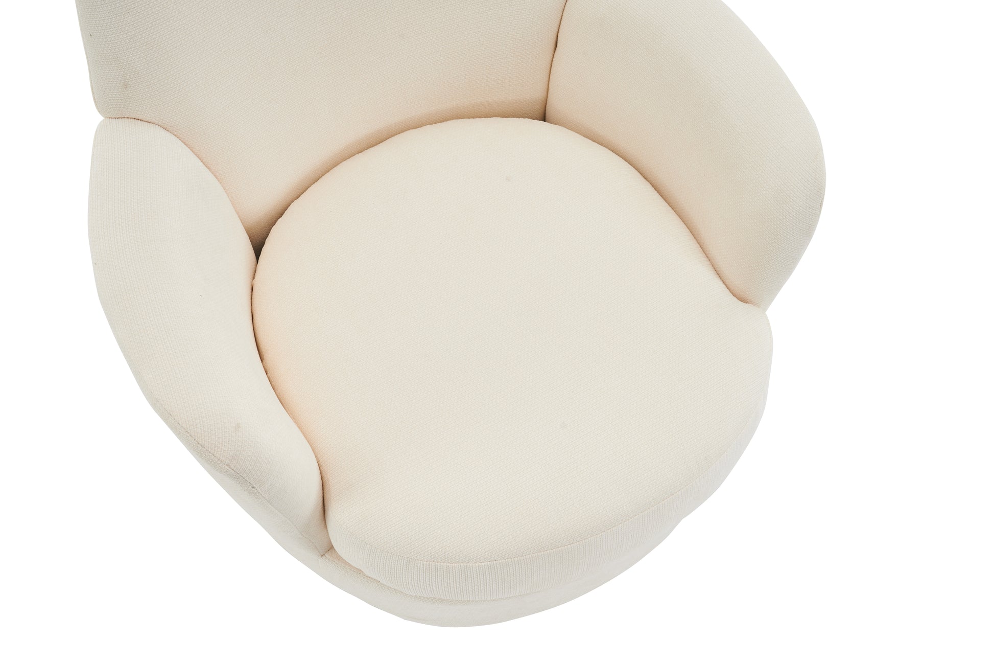 Polyester Swivel Barrel Chair, Swivel Accent Chairs Armchair For Living Room, Reading Chairs For Bedroom Comfy, Round Barrel Chairs With Gold Stainless Steel Base Beige Beige Primary Living Space American Design Foam Polyester