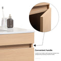 30 Inch Wall Mounted Bathroom Vanity with White light oak-solid wood