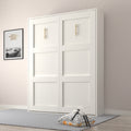 Morden Deisgn Full Size Vertical Murphy Bed For Bedroom Or Guestroom White Wall Bed Space Saving Hidden Bed White Mdf