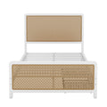 Full Size Metal Platform Bed With 2 Drawers, White Box Spring Not Required Full White Bedroom Bed Frame Metal