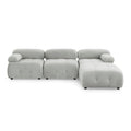 Modular Sectional Sofa, Button Tufted Designed And Diy Combination,L Shaped Couch With Reversible Ottoman, Grey Velvet Light Grey Velvet Wood Soft Tight Back Eucalyptus Pillow Top Arms Foam Spring