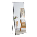 Fourth Generation Black Solid Wood Frame Full Length Mirror, Dressing Mirror, Bedroom Porch, Decorative Mirror, Clothing Store, Floor Standing Large Mirror, Wall Mounted. 71 