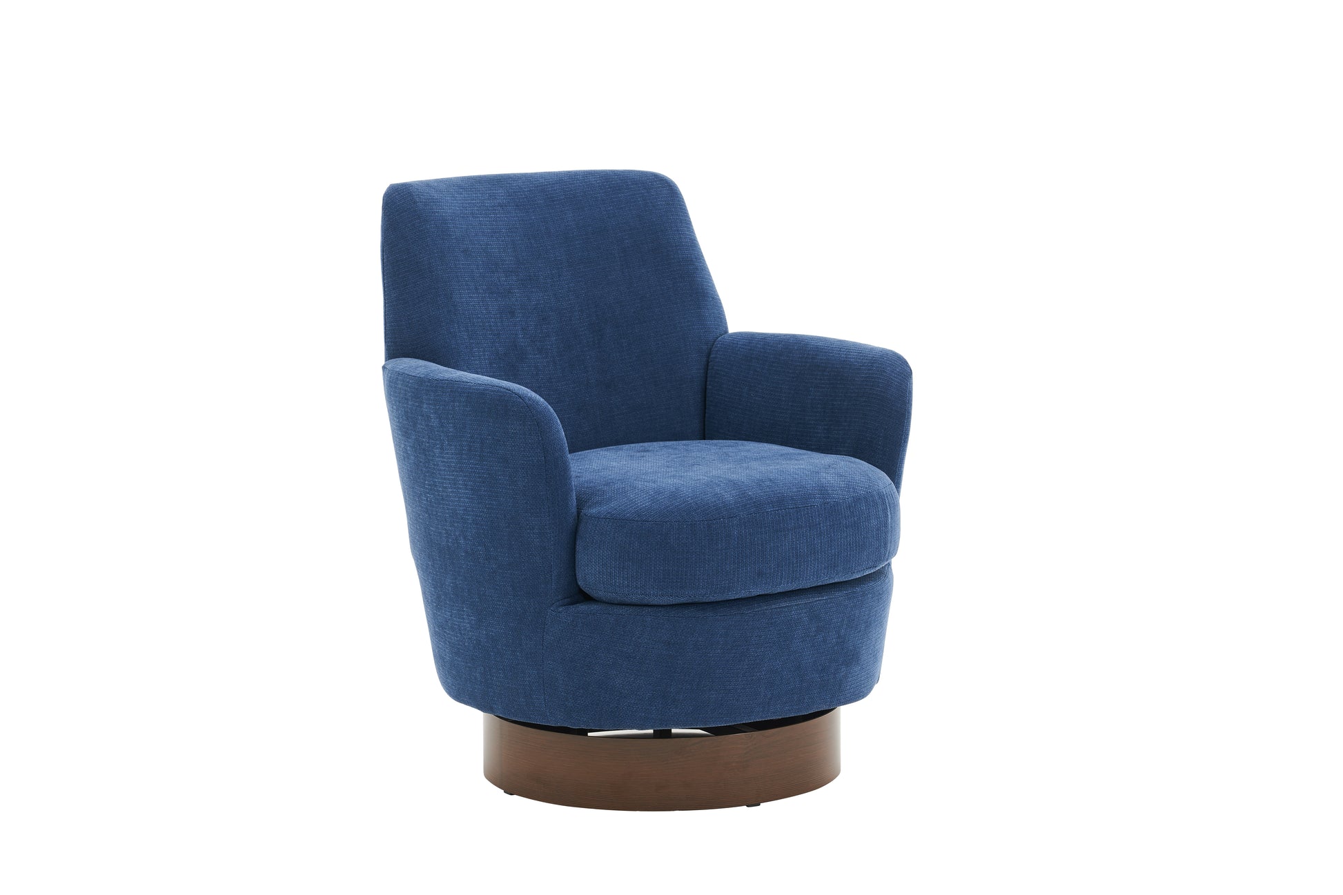 Polyester Swivel Barrel Chair, Swivel Accent Chairs Armchair For Living Room, Reading Chairs For Bedroom Comfy, Round Barrel Chairs With Gold Stainless Steel Base Blue Blue Primary Living Space American Design Foam Polyester