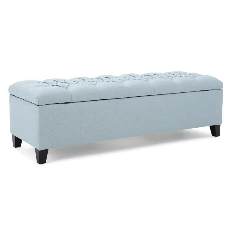 Glouster Storage Ottoman V2 Blue Fabric