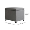 Storage Ottoman Grey Fabric