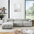 Modular Sectional Sofa, Button Tufted Designed And Diy Combination,L Shaped Couch With Reversible Ottoman, Grey Velvet Light Grey Velvet Wood Soft Tight Back Eucalyptus Pillow Top Arms Foam Spring
