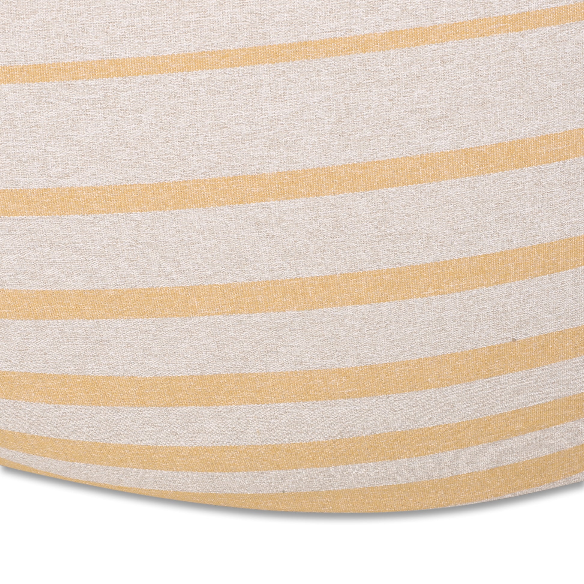 Bohemio 5 Foot Rounded Bean Bag, Natural Color Striped Yellow Yellow Fabric