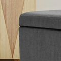 Storage Ottoman Grey Fabric