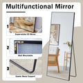 Fourth Generation Black Solid Wood Frame Full Length Mirror, Dressing Mirror, Bedroom Porch, Decorative Mirror, Clothing Store, Floor Standing Large Mirror, Wall Mounted. 71 