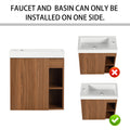 20'' Floating Wall Mounted Bathroom Vanity With White Resin Sink & Soft Close Cabinet Door Walnut 1 1 Soft Close Doors Bathroom Wall Mounted Modern Plywood Plywood