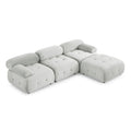 Modular Sectional Sofa, Button Tufted Designed And Diy Combination,L Shaped Couch With Reversible Ottoman, Grey Velvet Light Grey Velvet Wood Soft Tight Back Eucalyptus Pillow Top Arms Foam Spring