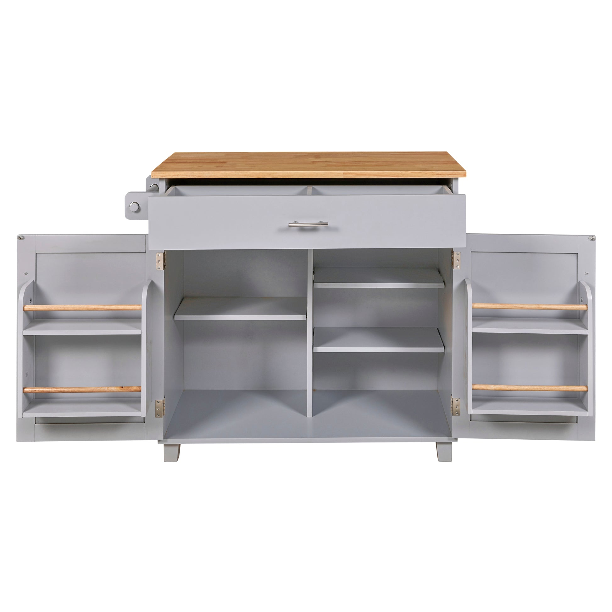 K&K Rolling Kitchen Island with Storage, Kitchen Cart