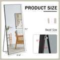 Fourth Generation Black Solid Wood Frame Full Length Mirror, Dressing Mirror, Bedroom Porch, Decorative Mirror, Clothing Store, Floor Standing Large Mirror, Wall Mounted. 71 