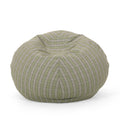 Bubali 5 Foot Checkered Rounded Bean Bag, Green Green Fabric