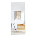 Fourth Generation Black Solid Wood Frame Full Length Mirror, Dressing Mirror, Bedroom Porch, Decorative Mirror, Clothing Store, Floor Standing Large Mirror, Wall Mounted. 71 