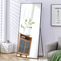 Fourth Generation Black Solid Wood Frame Full Length Mirror, Dressing Mirror, Bedroom Porch, Decorative Mirror, Clothing Store, Floor Standing Large Mirror, Wall Mounted. 71 