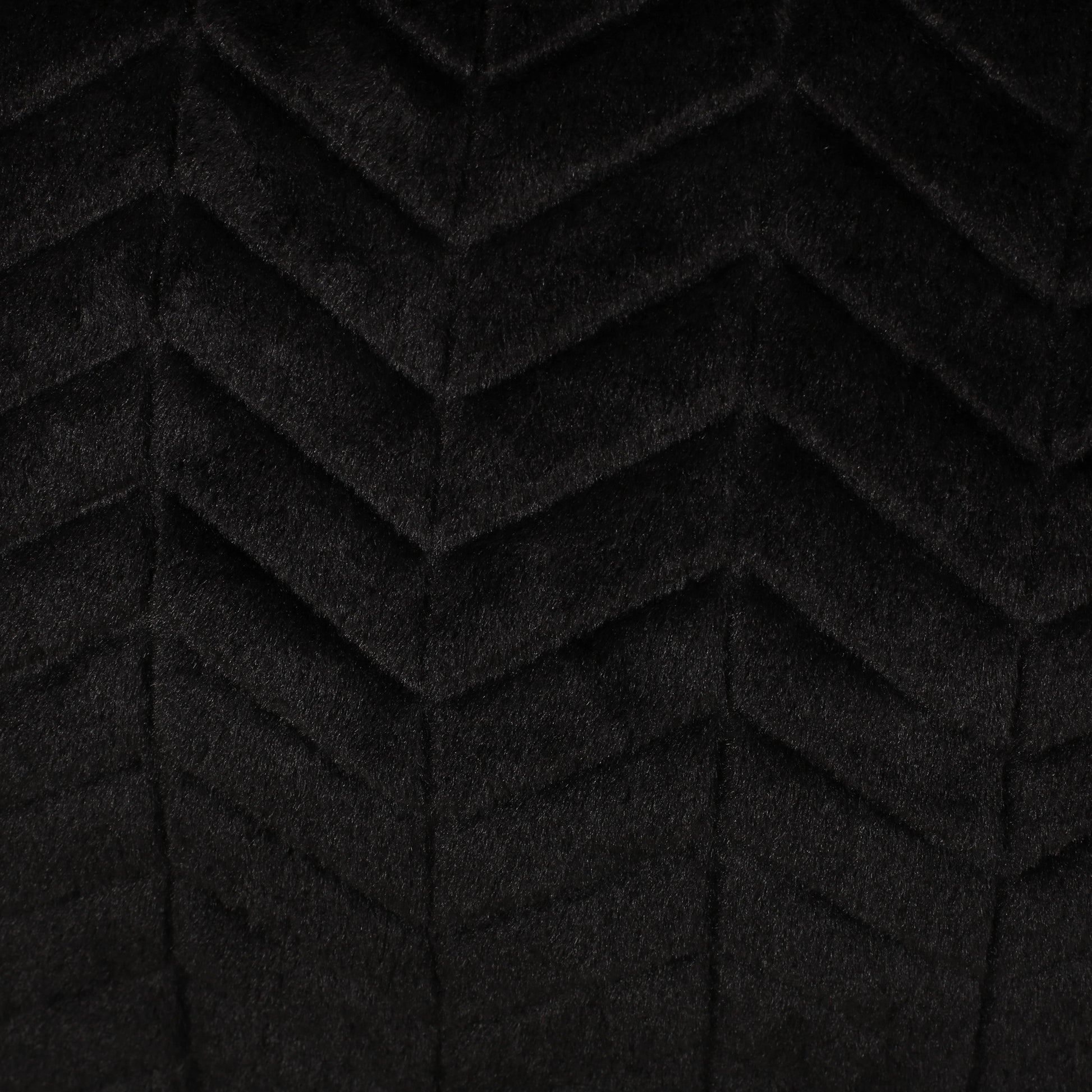 Negar 5 Foot Rounded Short Faux Fur Bean Bag, Black Black Faux Fur