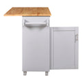 K&K Rolling Kitchen Island With Storage, Kitchen Cart With Rubber Wood Top, Spacious Drawer With Divider And Internal Storage Rack, Kitchen Island On Wheels With Adjustable Shelf Tower Rack, Grey Grey Kitchen Classic,European,Modern Rectangular Kitchen