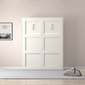 Morden Deisgn Full Size Vertical Murphy Bed For Bedroom Or Guestroom White Wall Bed Space Saving Hidden Bed White Mdf