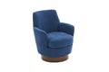 Polyester Swivel Barrel Chair, Swivel Accent Chairs Armchair For Living Room, Reading Chairs For Bedroom Comfy, Round Barrel Chairs With Gold Stainless Steel Base Blue Blue Primary Living Space American Design Foam Polyester