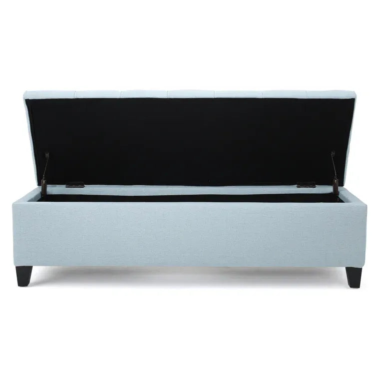 Glouster Storage Ottoman V2 Blue Fabric