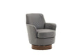 Pu Leather Swivel Barrel Chair, Swivel Accent Chairs Armchair For Living Room, Reading Chairs For Bedroom Comfy, Round Barrel Chairs With Gold Stainless Steel Base Grey Grey Primary Living Space