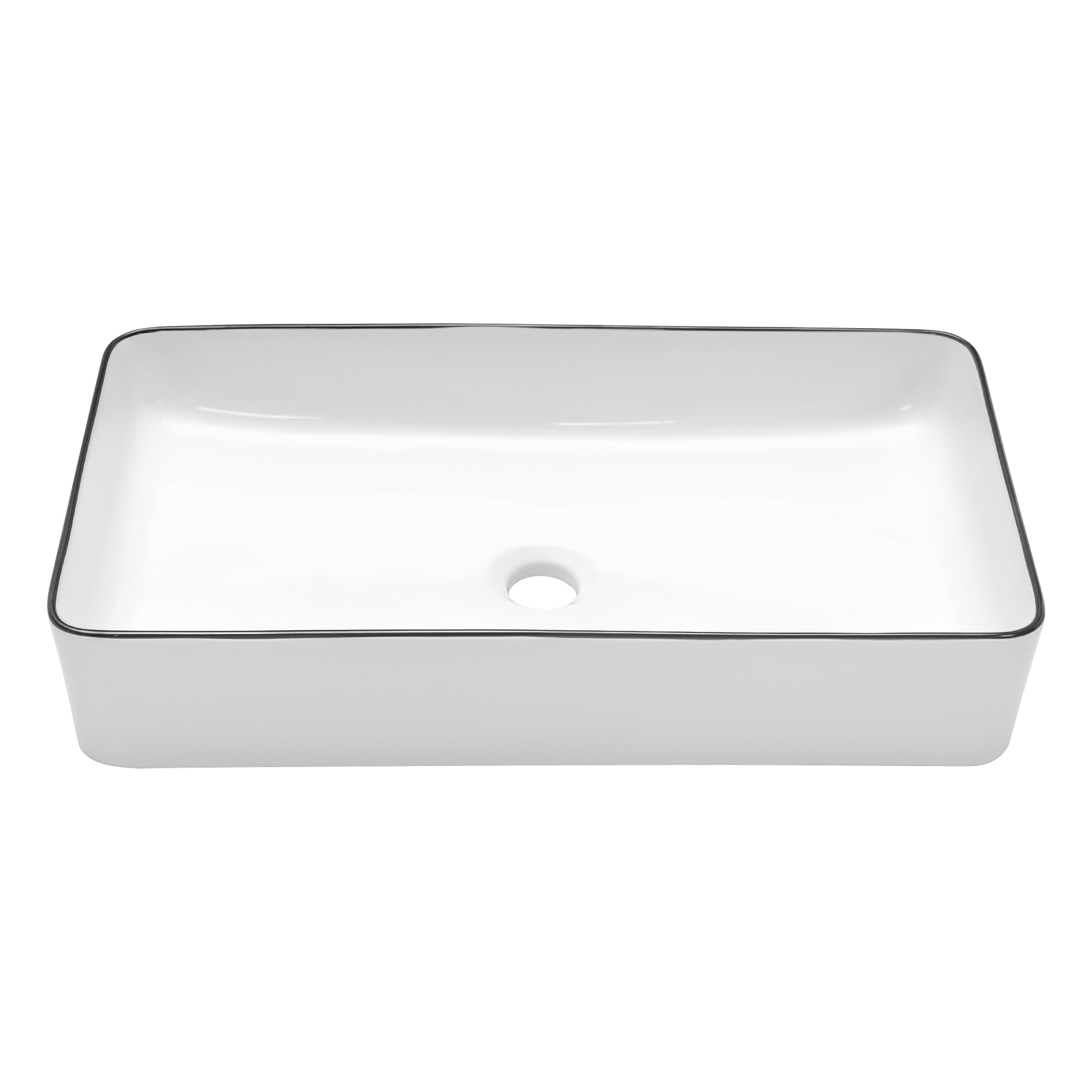 24X14 Inch White Ceramic Rectangular Vessel Bathroom Sink White Ceramic