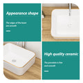 16X12 Inch White Ceramic Rectangular Vessel Bathroom Sink White Ceramic