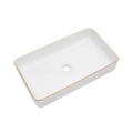 24X14 Inch White Ceramic Rectangular Vessel Bathroom Sink White Ceramic